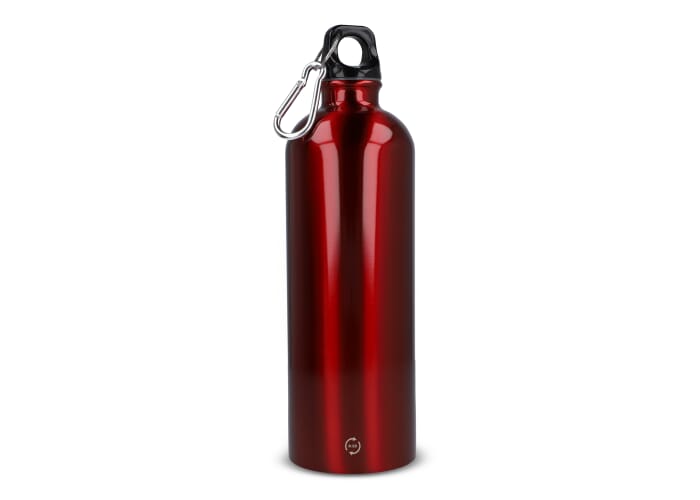 R-SS enkelwandige fles met karabijnhaak 750ml Rood