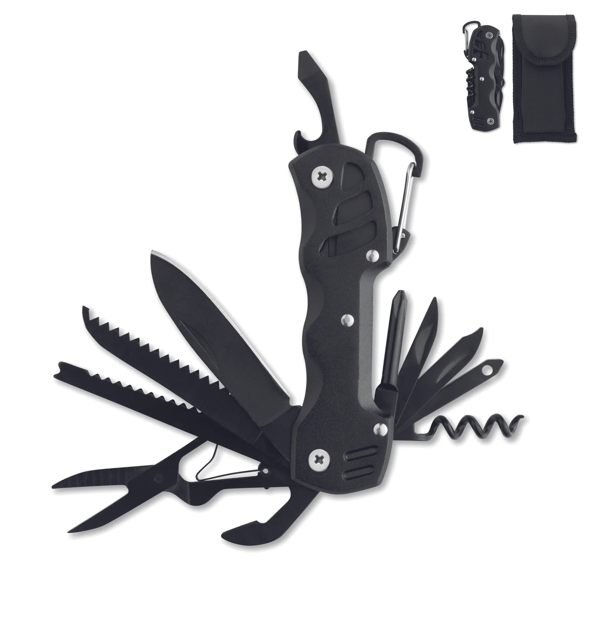 13-in-1 multitool mes Zwart