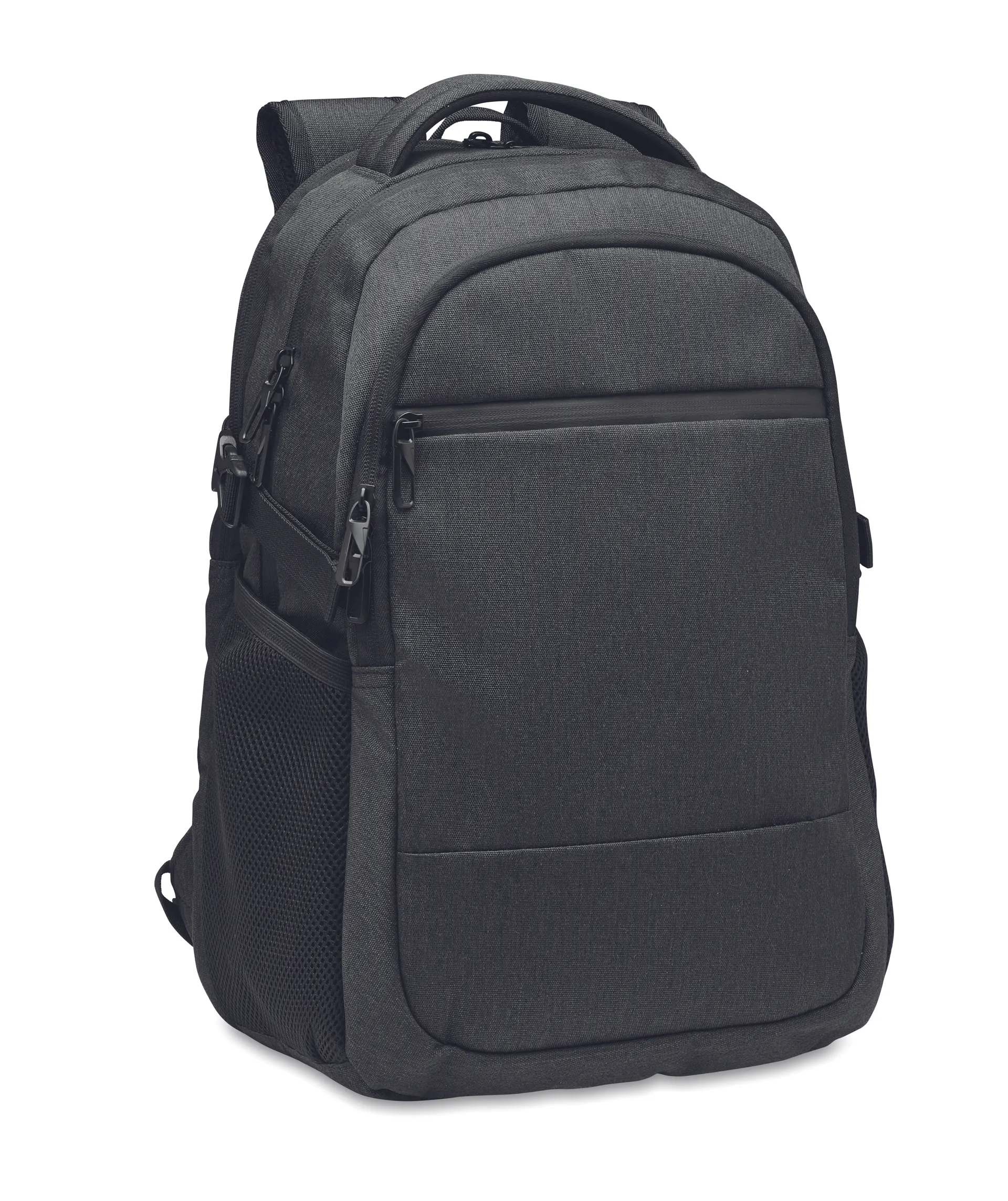 600D RPET laptop rugzak Zwart