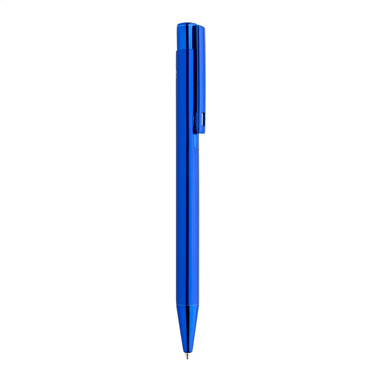 Blauwe metalen balpen met clip