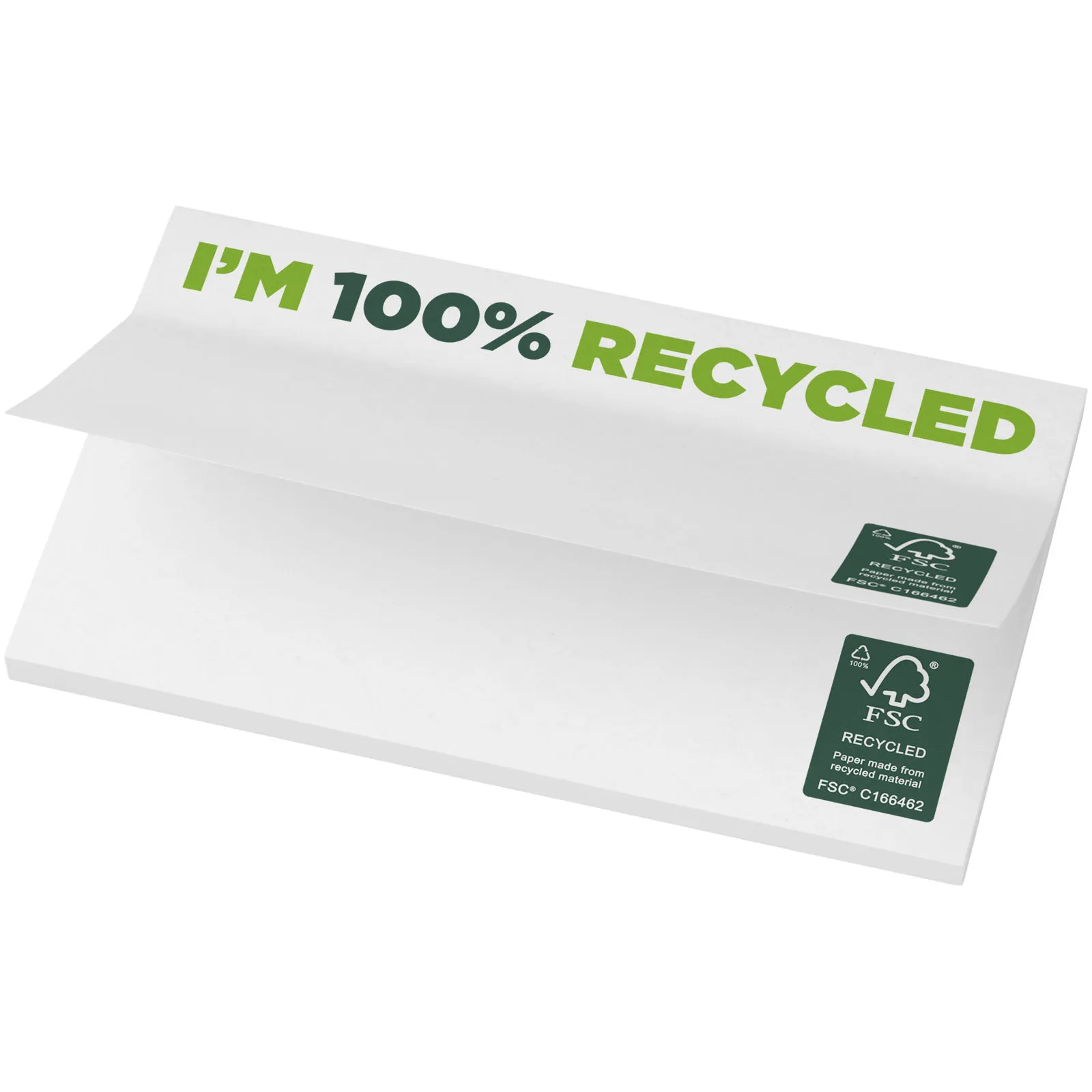 Sticky-Mate® gerecyclede sticky notes 127 x 75 mm Wit