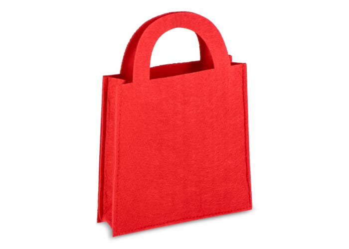 Vilten geschenktasje 15 x 21 cm Rood
