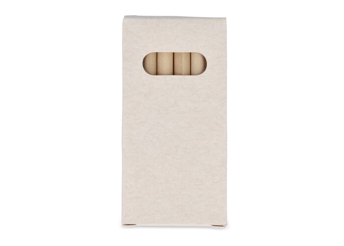 6 kleurpotloden in gerecycled melkpakken doosje Ecru