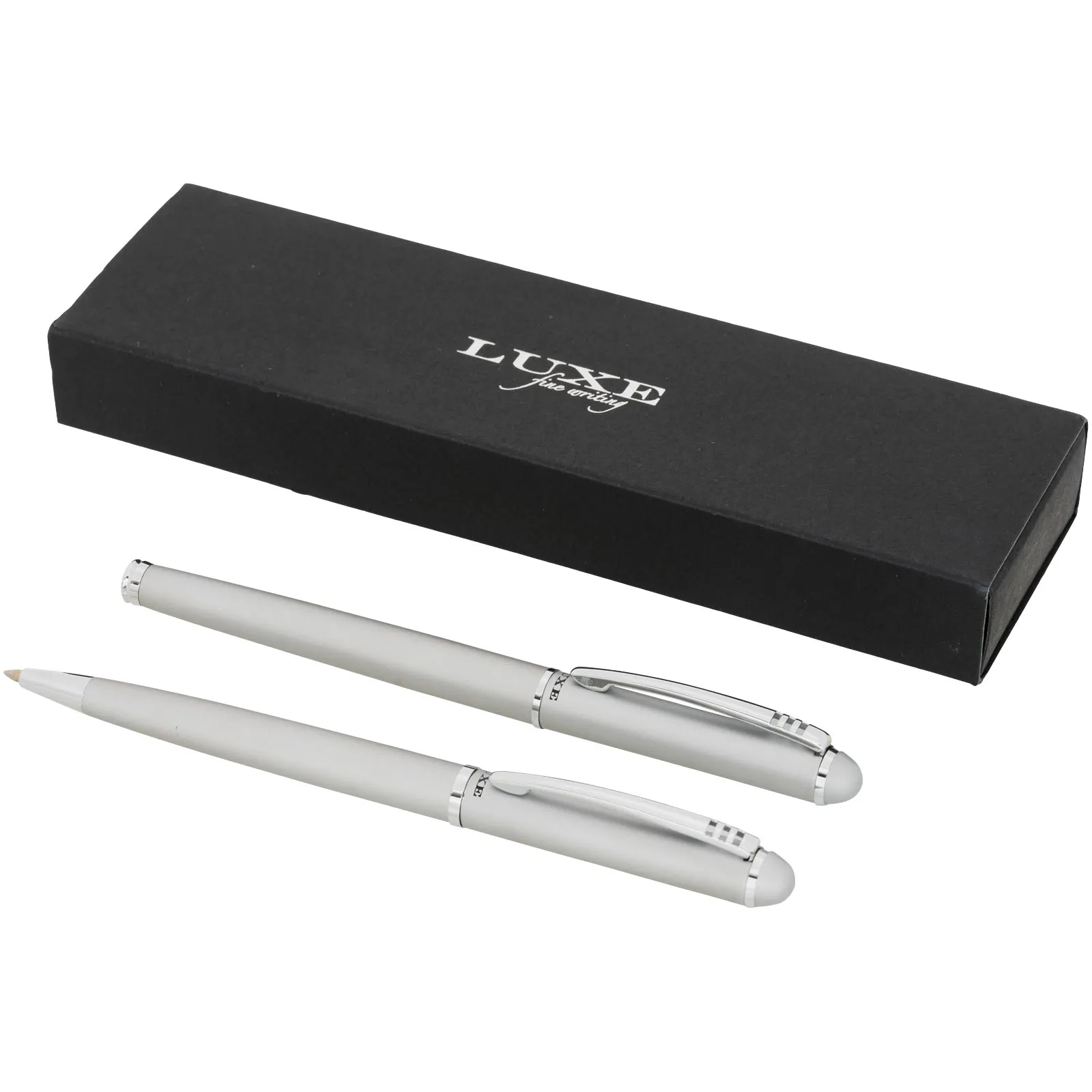 Andante cadeauset met twee pennen (zwarte inkt) Zilver