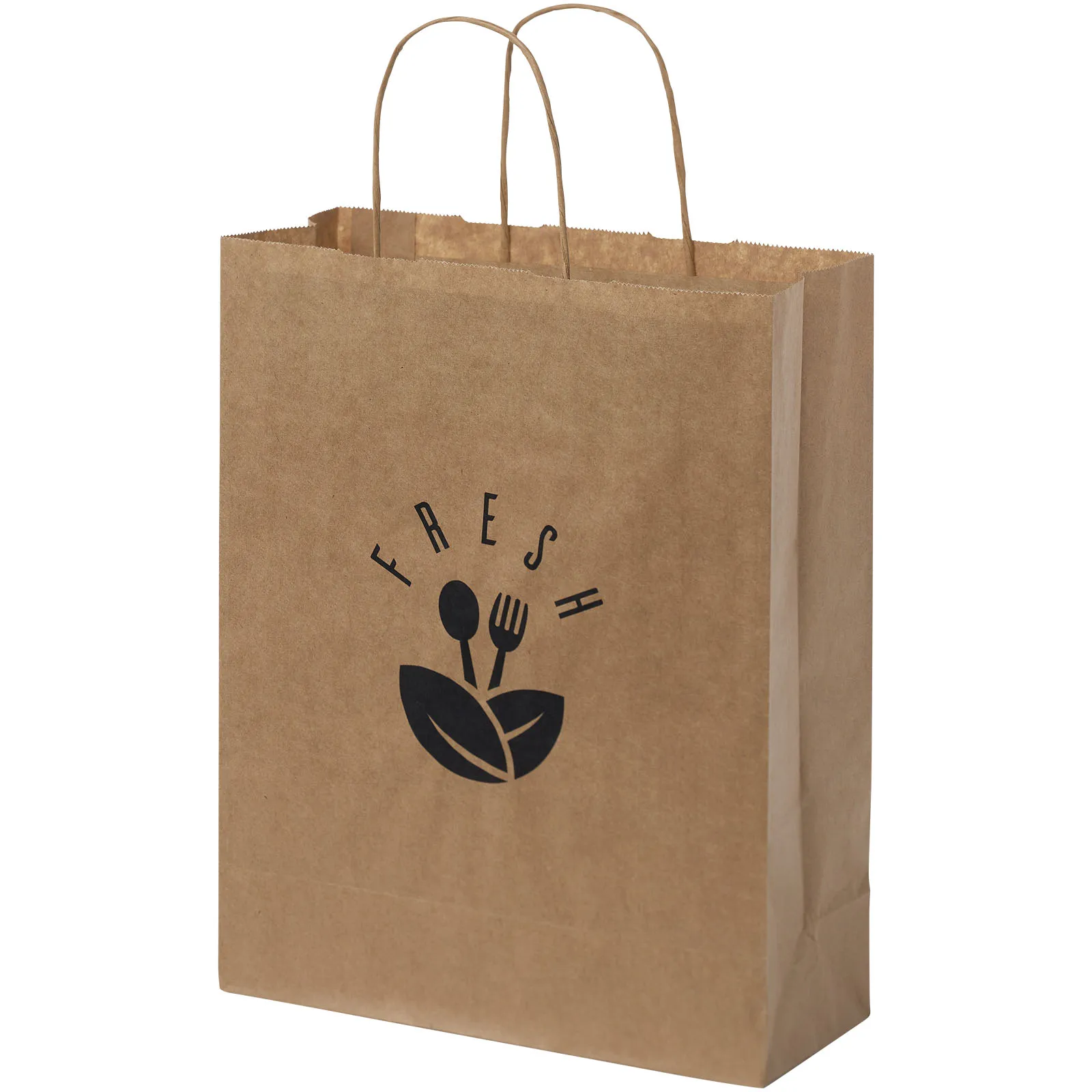 Papieren tas 80 g/m2 gemaakt van kraftpapier met gedraaide handgrepen - 25 x 11 x 32 cm Kraftbruin