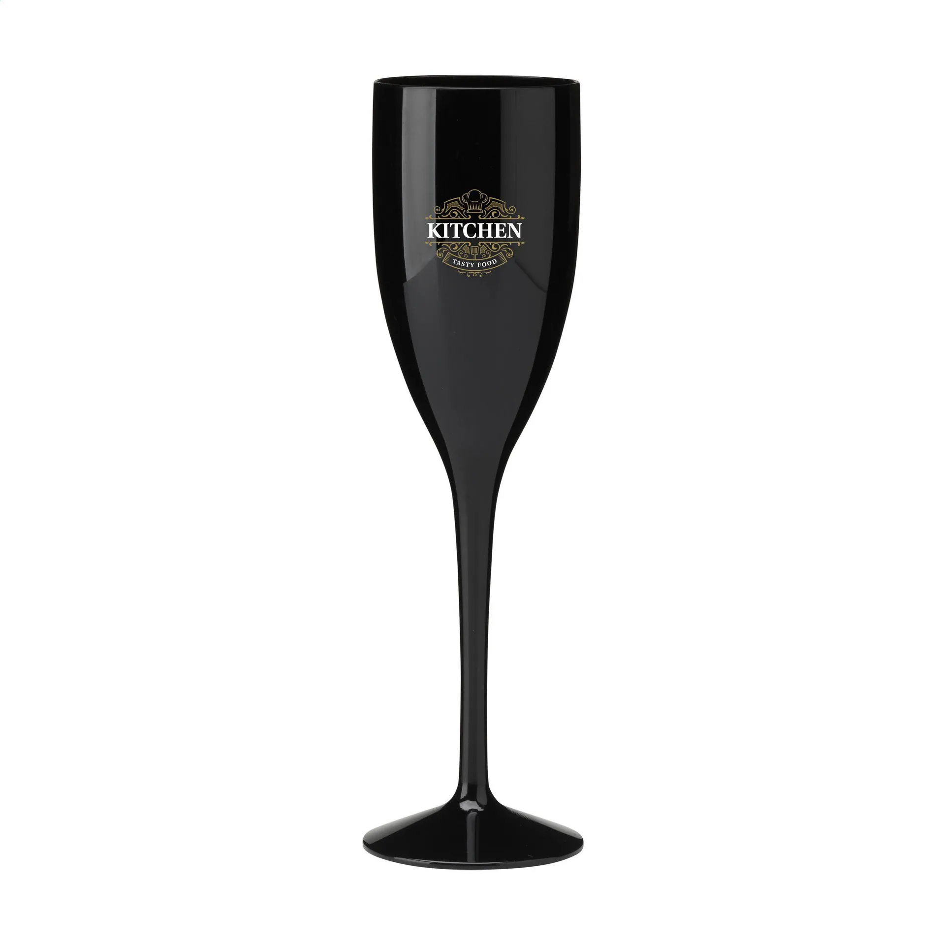 Lunaire Herbruikbaar Kunststof Champagneglas 150 ml zwart