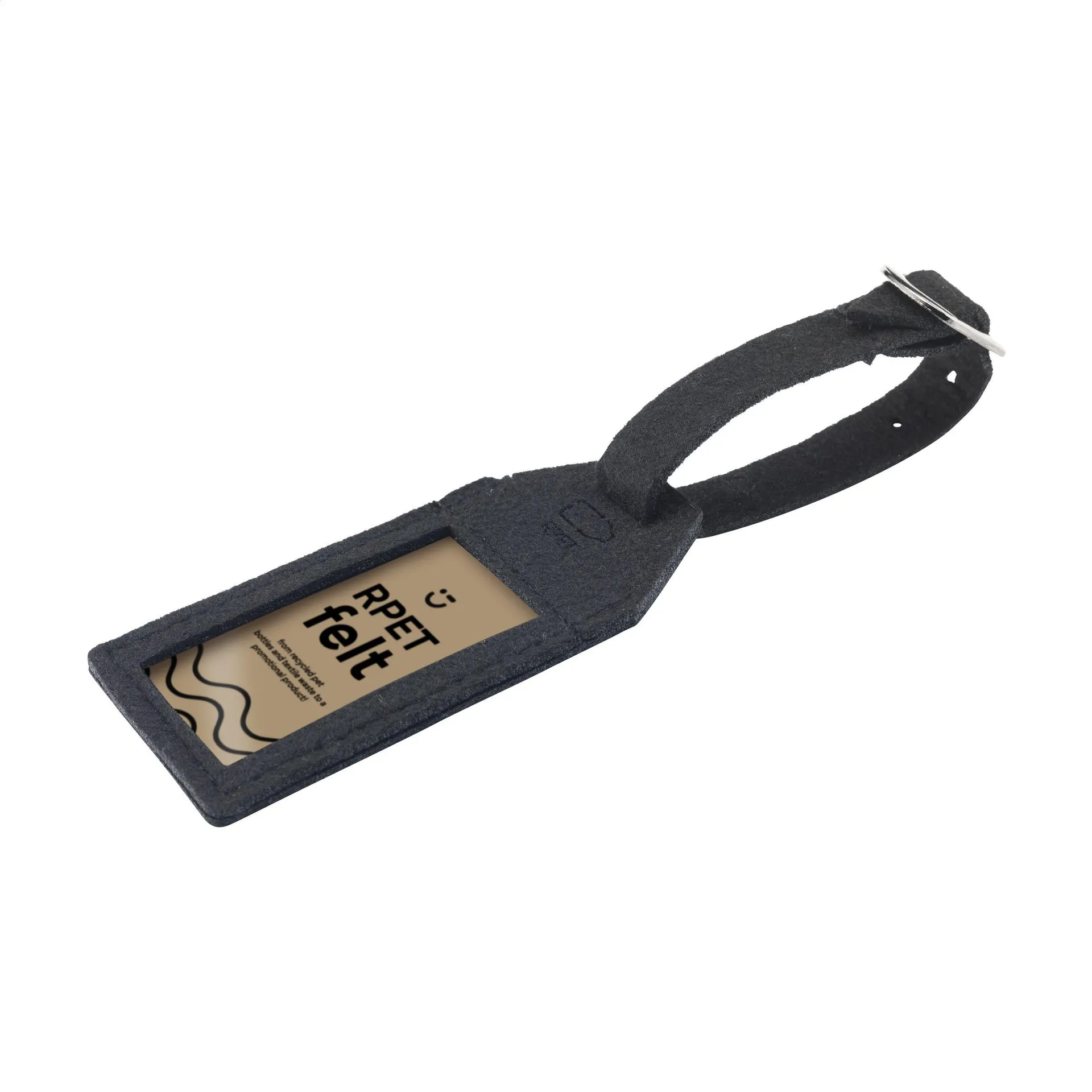 RPET Felt GRS Luggage Tag bagagelabel zwart