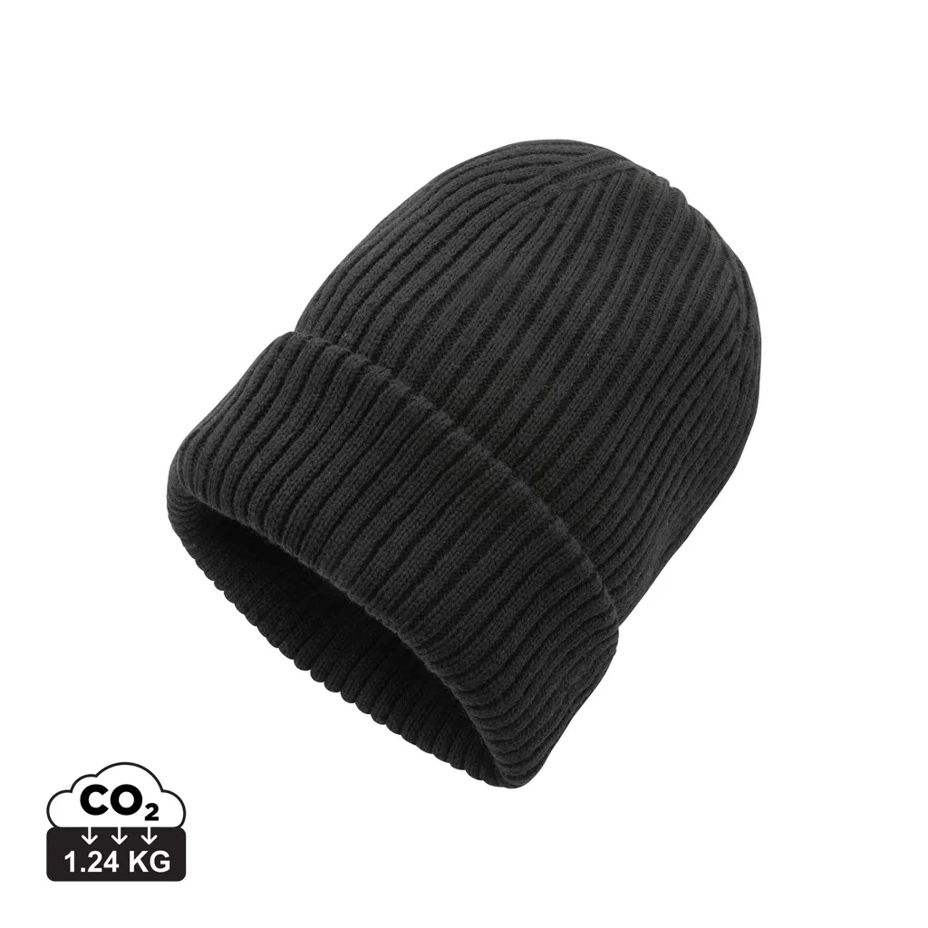 Impact AWARE™ Polylana® dubbel gebreide beanie zwart