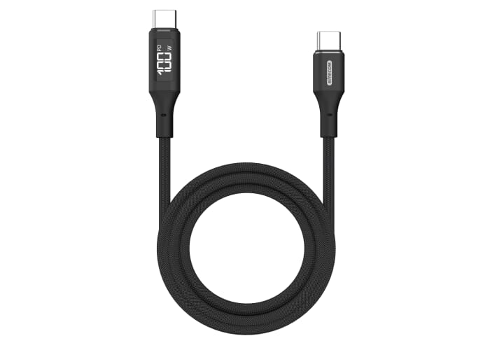 Sitecom CA-1005 USB-C to USB-C Power cable with LED display Zwart