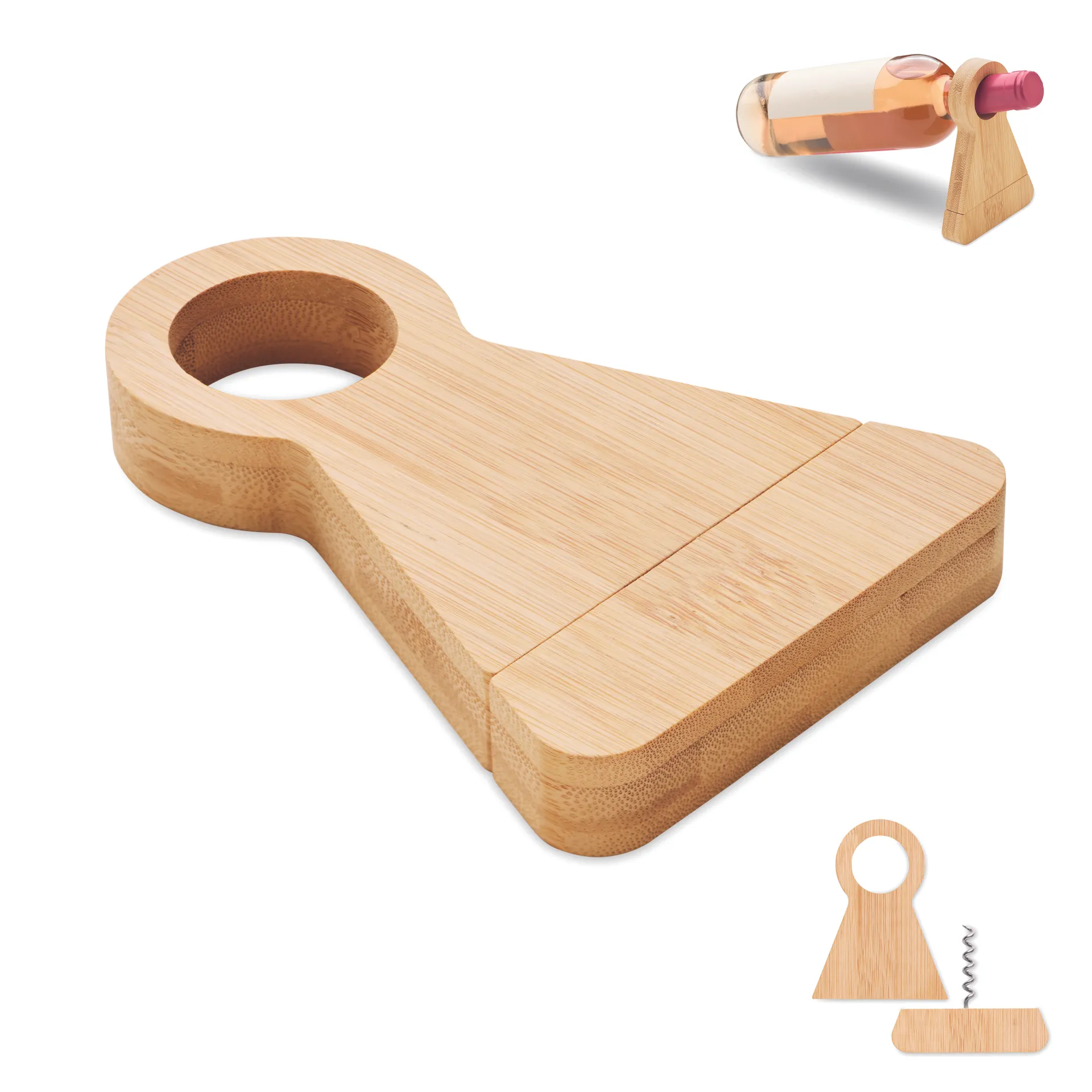 Bamboe flessenhouder & opener Hout