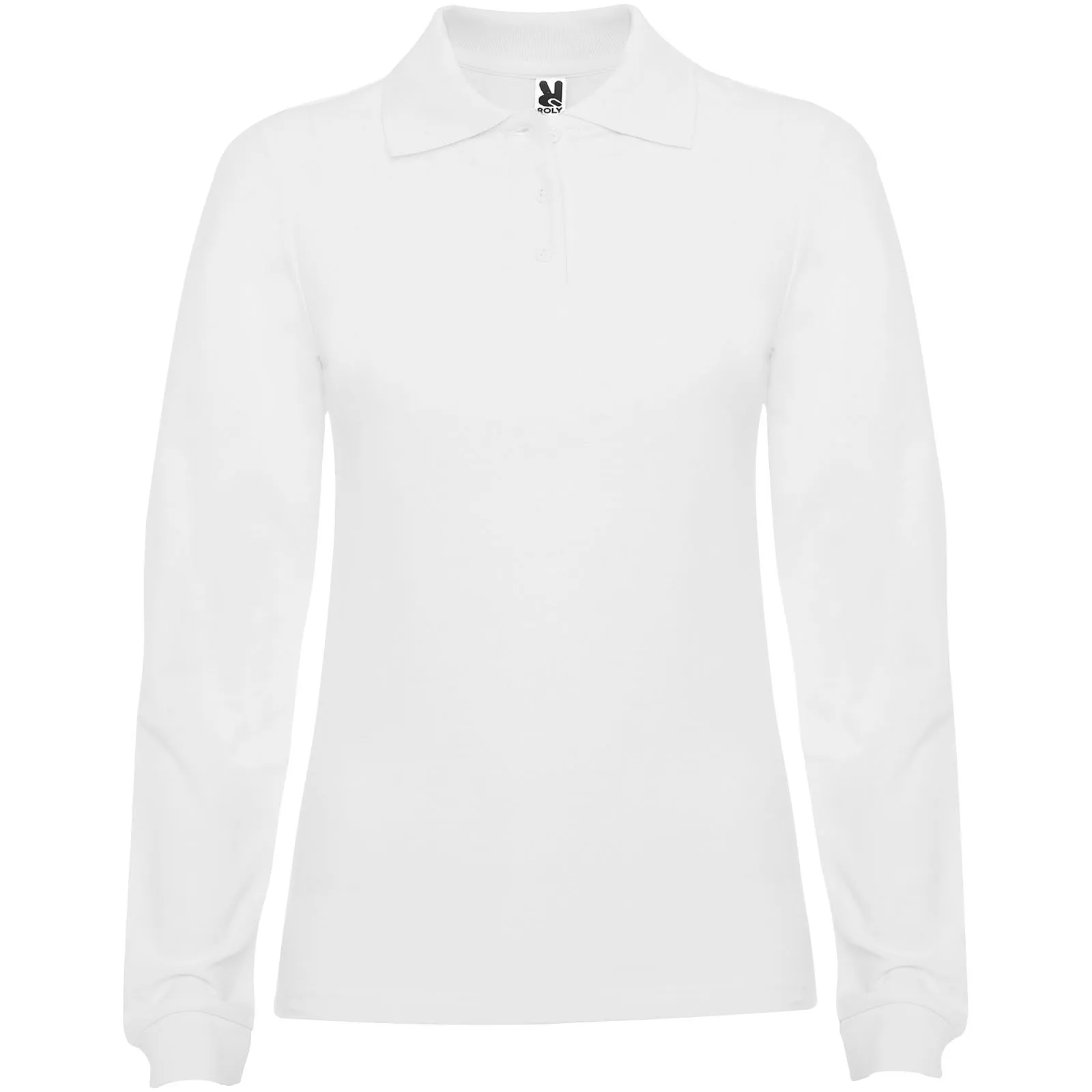 Estrella 220 g/m² damespolo met lange mouwen Wit