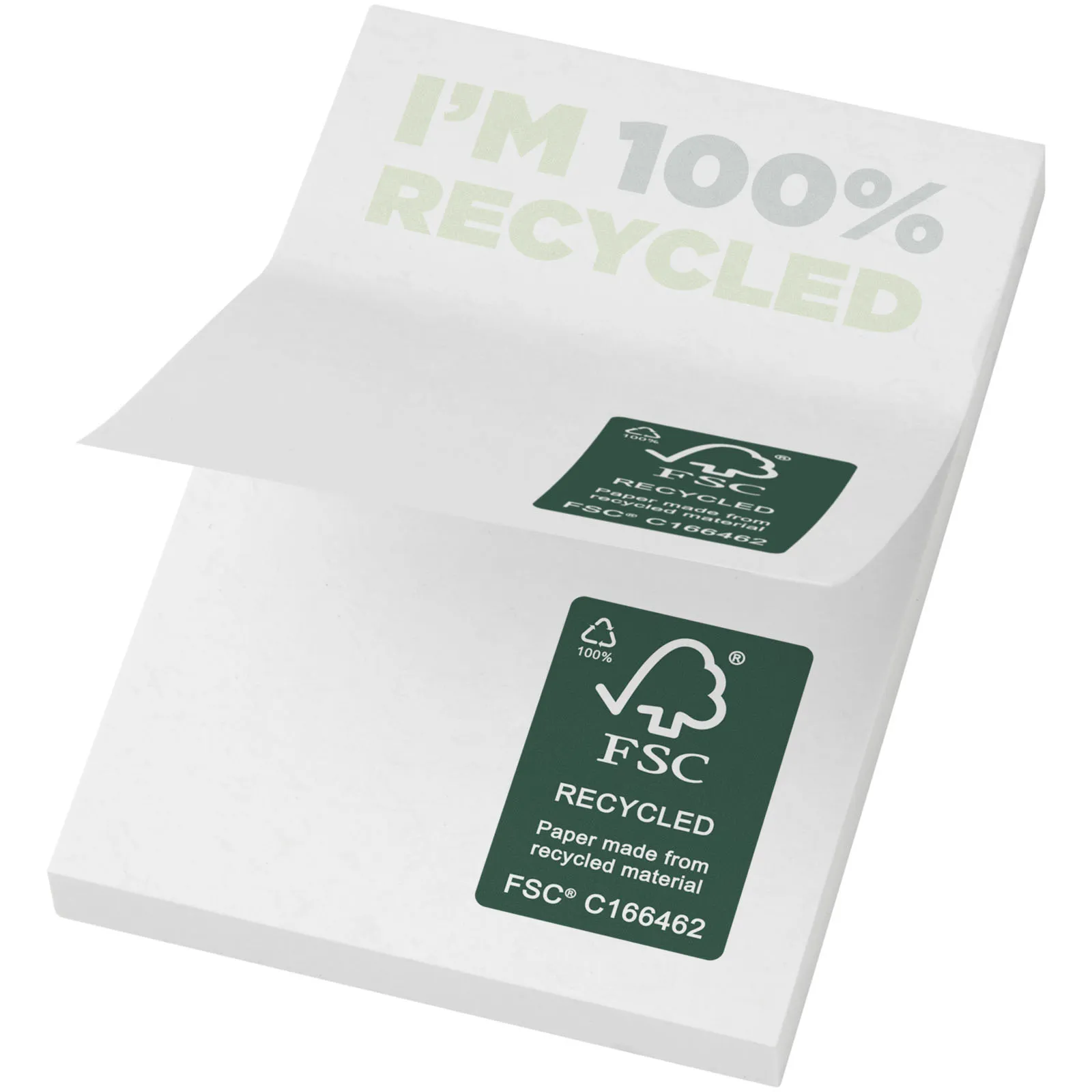 Sticky-Mate® gerecyclede sticky notes 50 x 75 mm  Wit