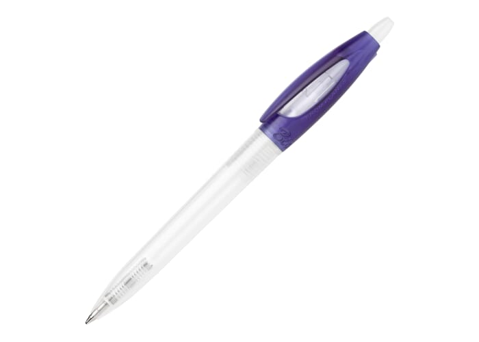 Balpen Bio-S! Clear transparant Ecru / Paars