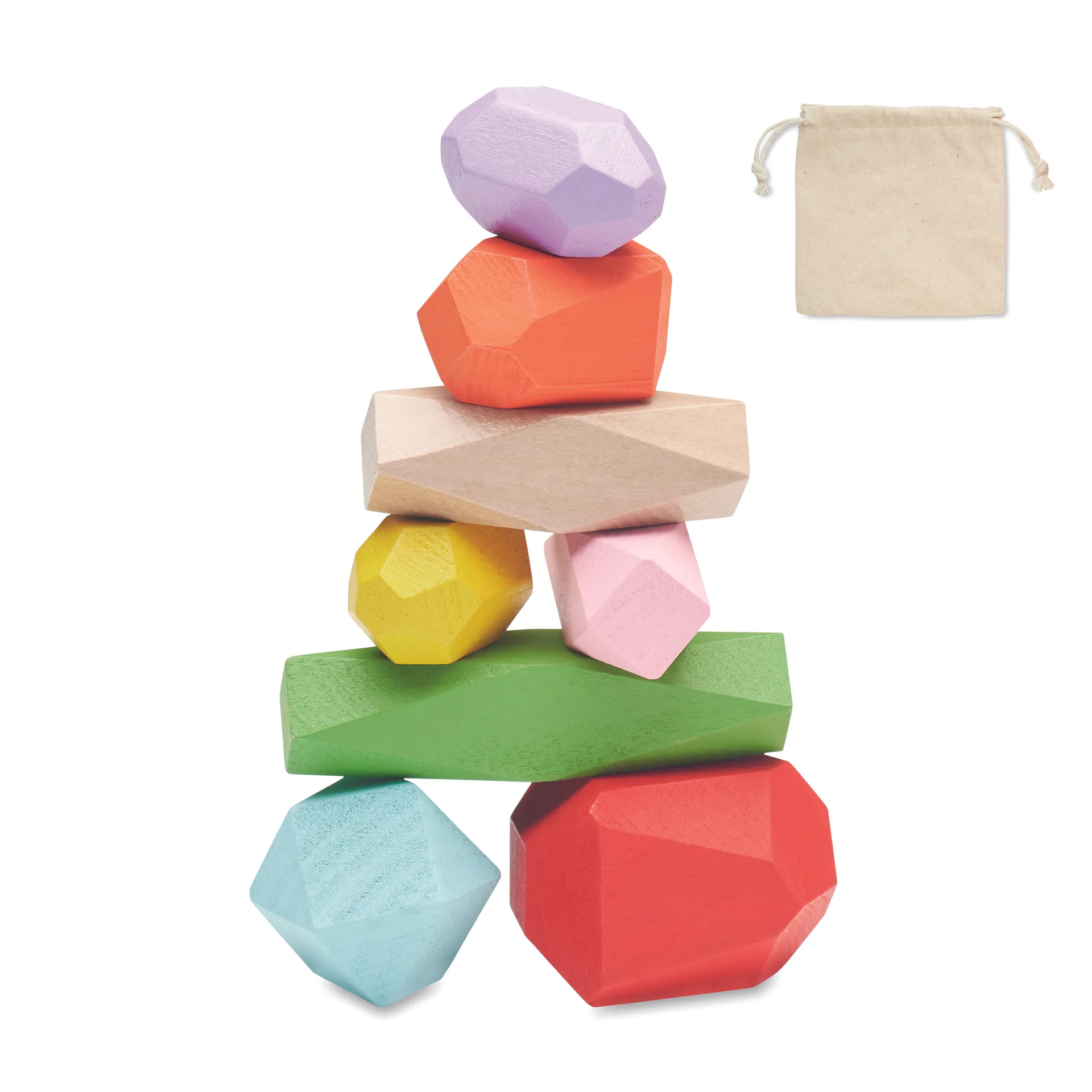 8 stapelbare houten stenen