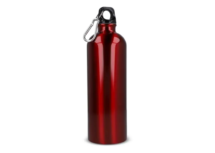 R-SS enkelwandige fles met karabijnhaak 750ml Rood