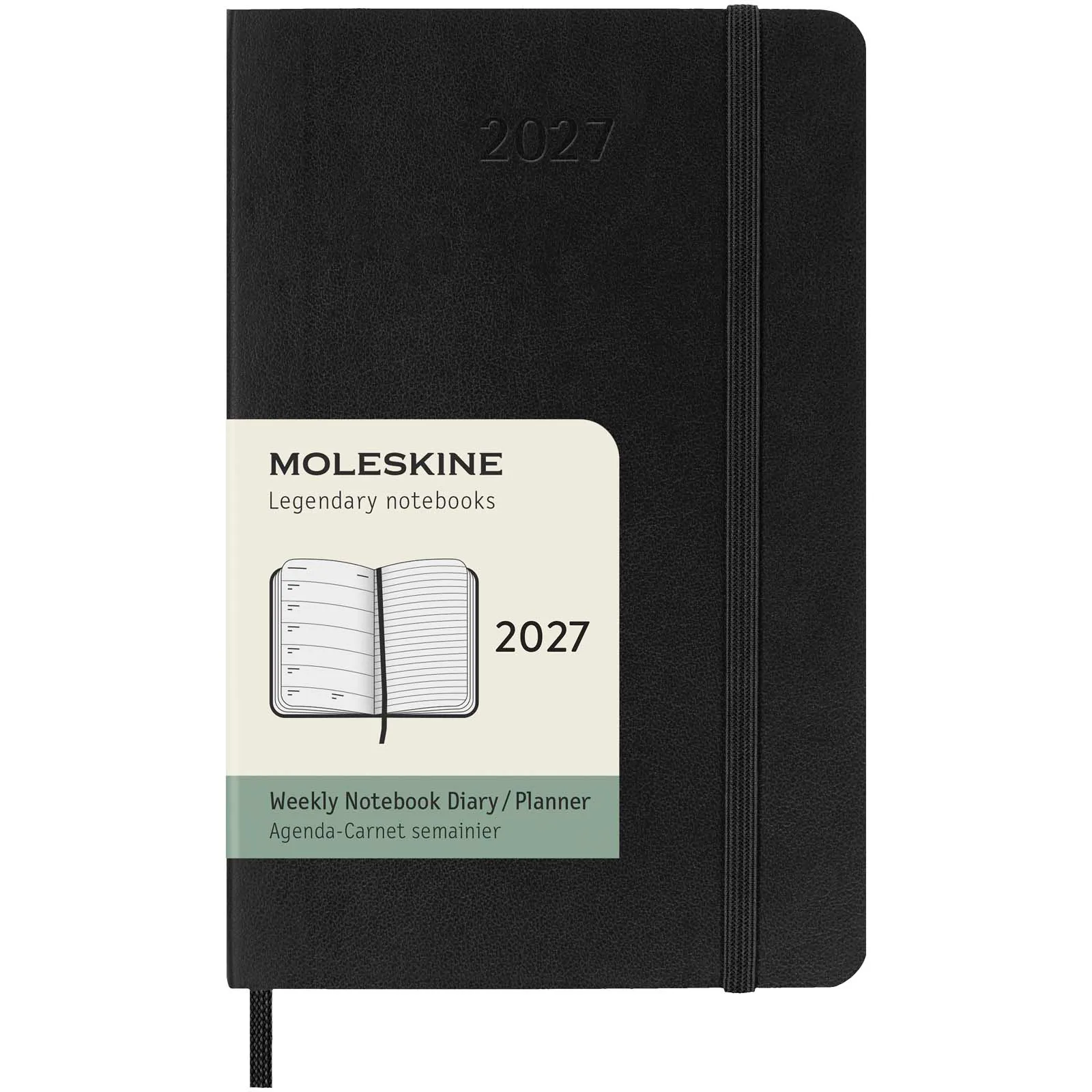Moleskine pocket week-agenda voor 12 maanden met zachte kaft Zwart