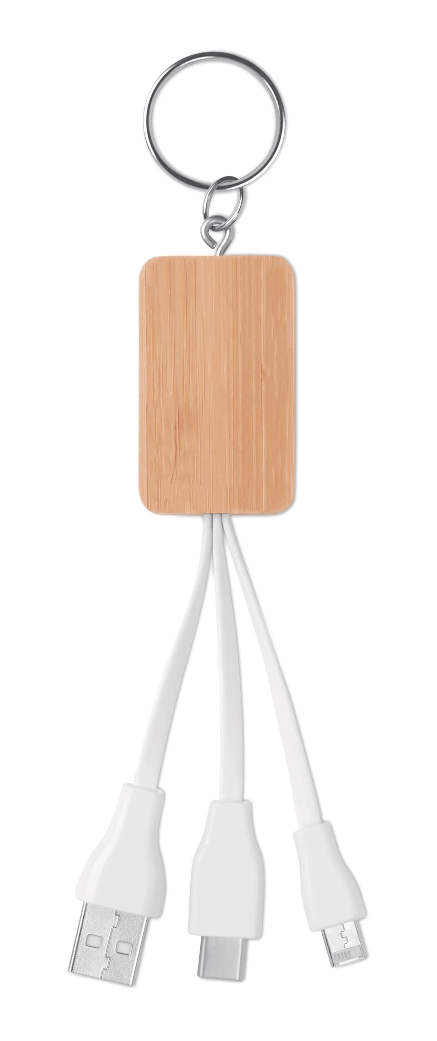 3-in-1 bamboe oplaadkabels Hout