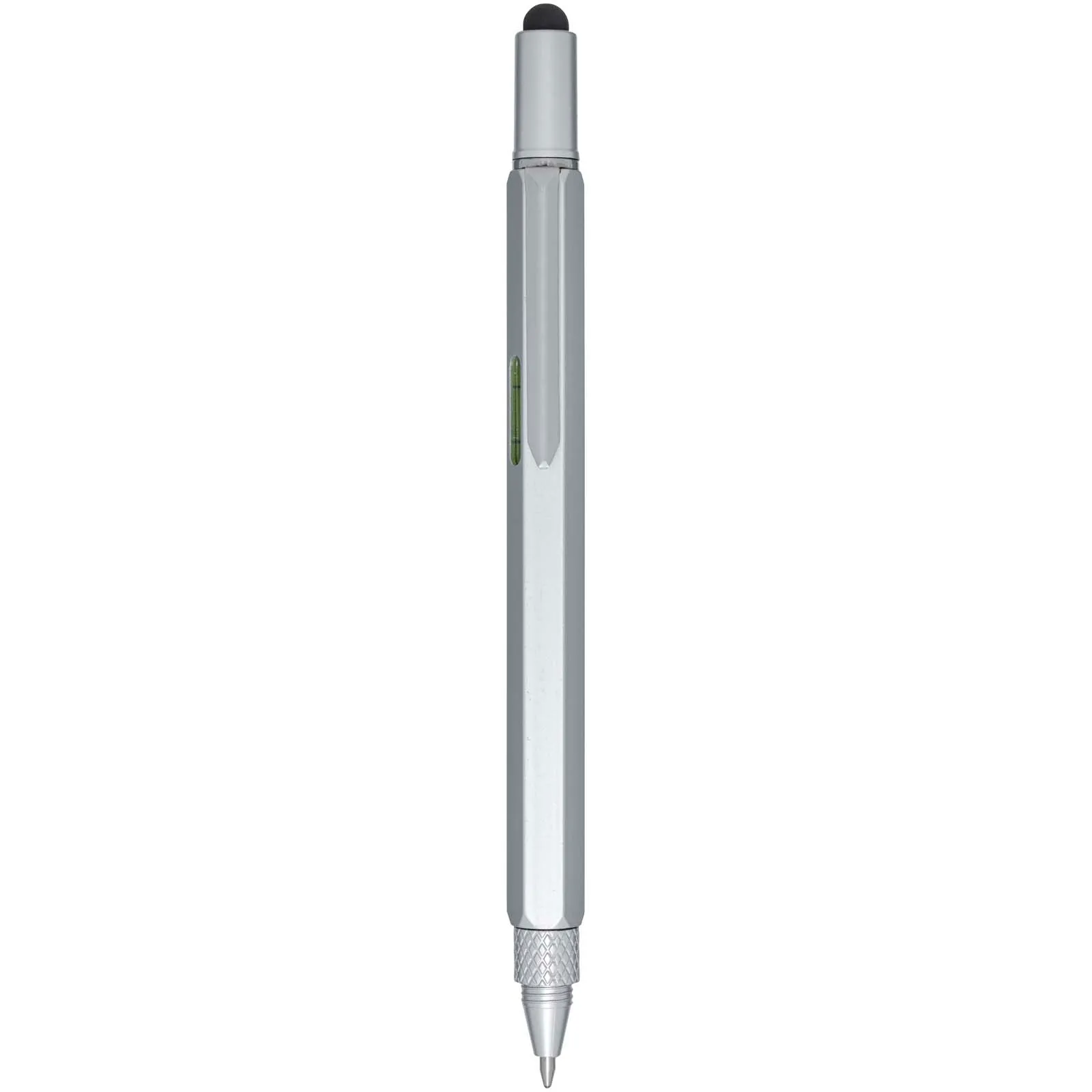 Dora multifunctionele pen van gerecycled aluminium (zwarte inkt) Zilver