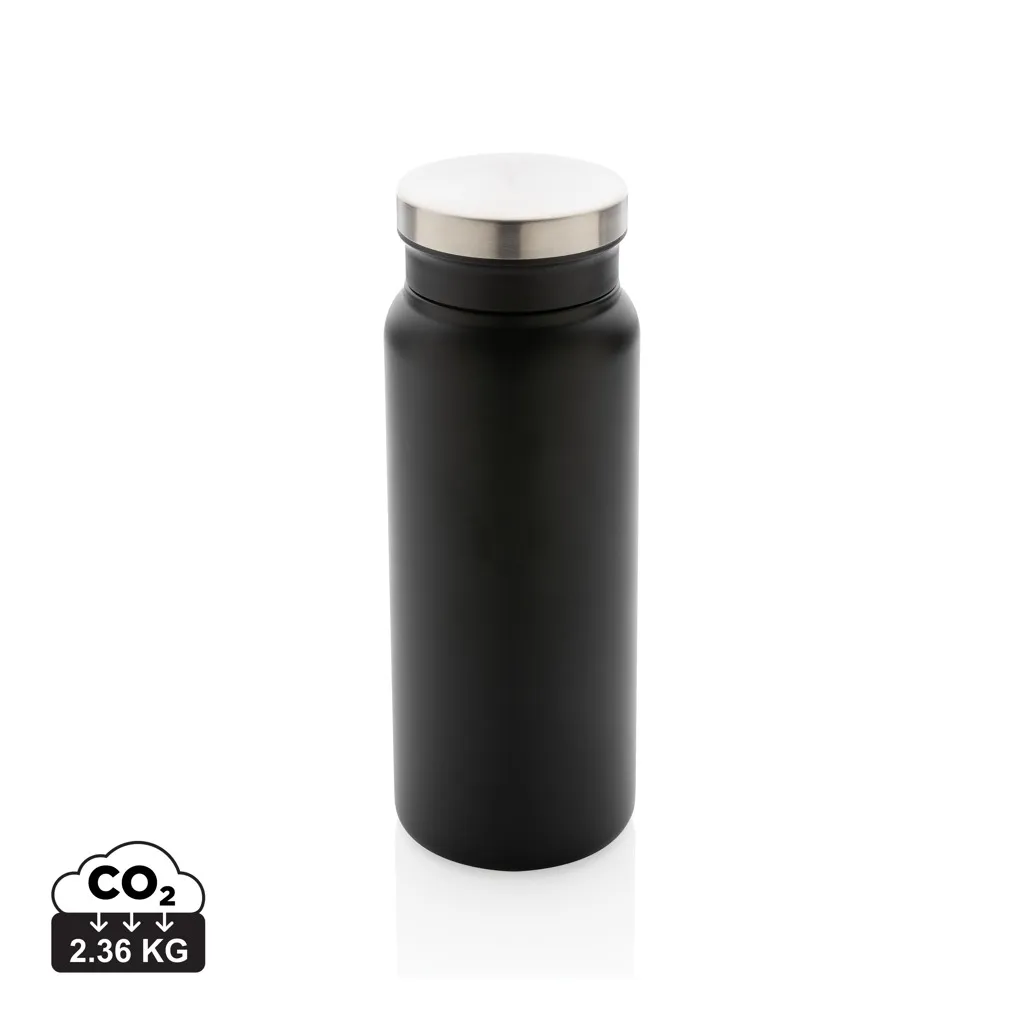 RCS gerecycled roestvrijstalen vacuümfles 600ML zwart