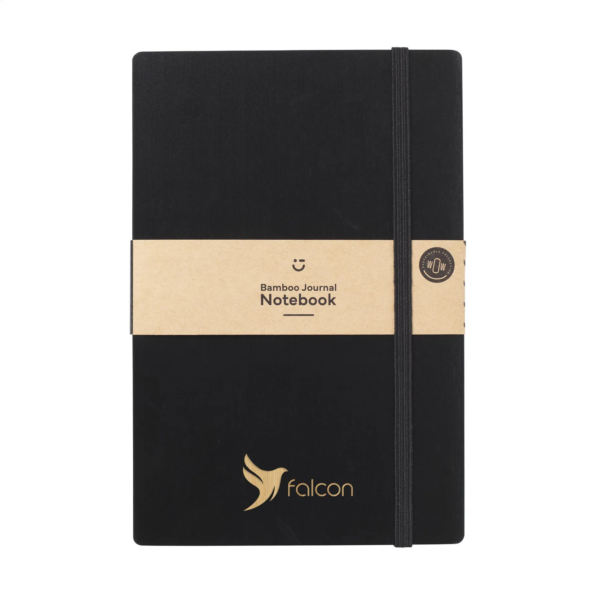 Bamboo Journal Naked Spine Notebook Black A5 notitieboek zwart