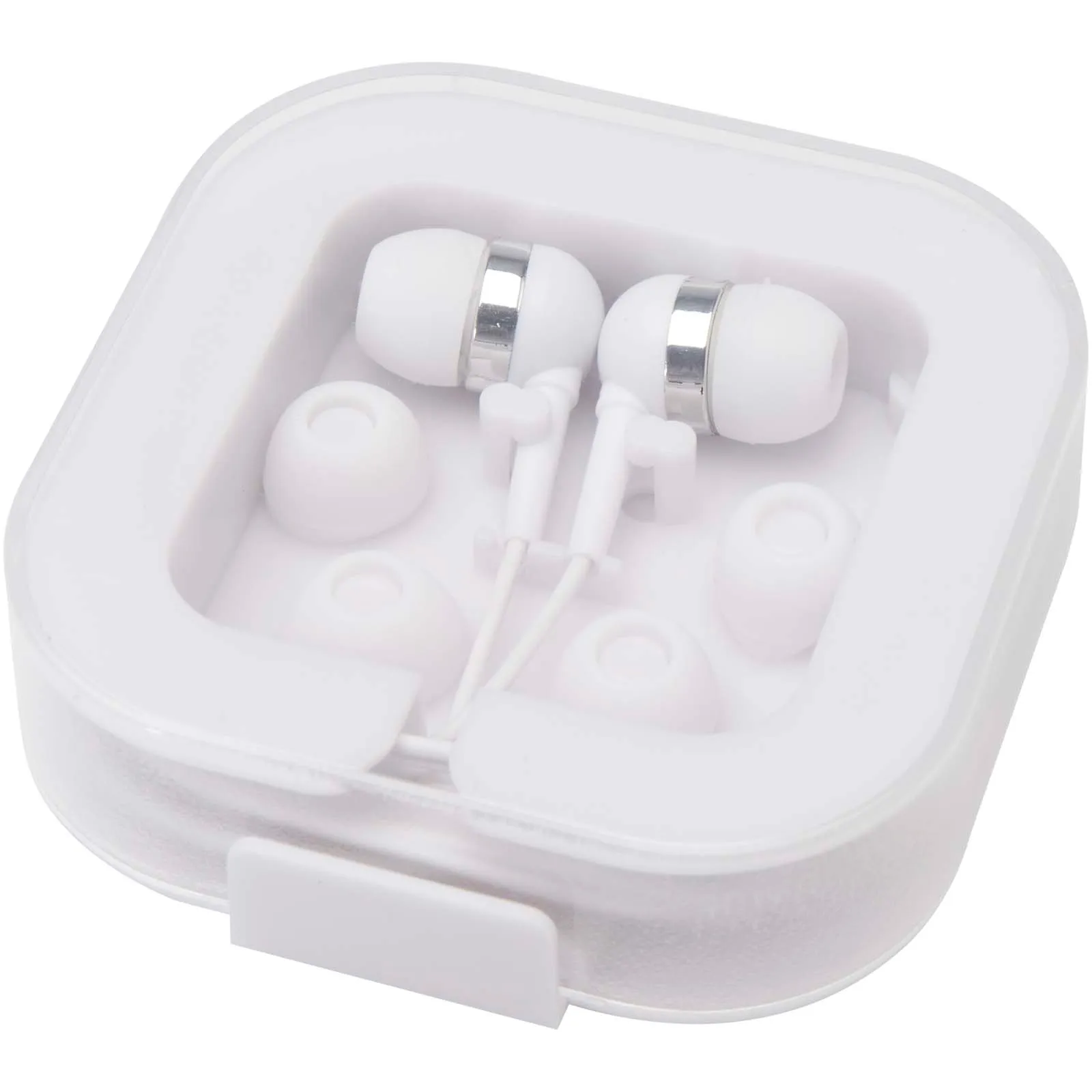 Dofida bedrade Type-C oordopjes met opbergdoos van gerecycled plastic Wit