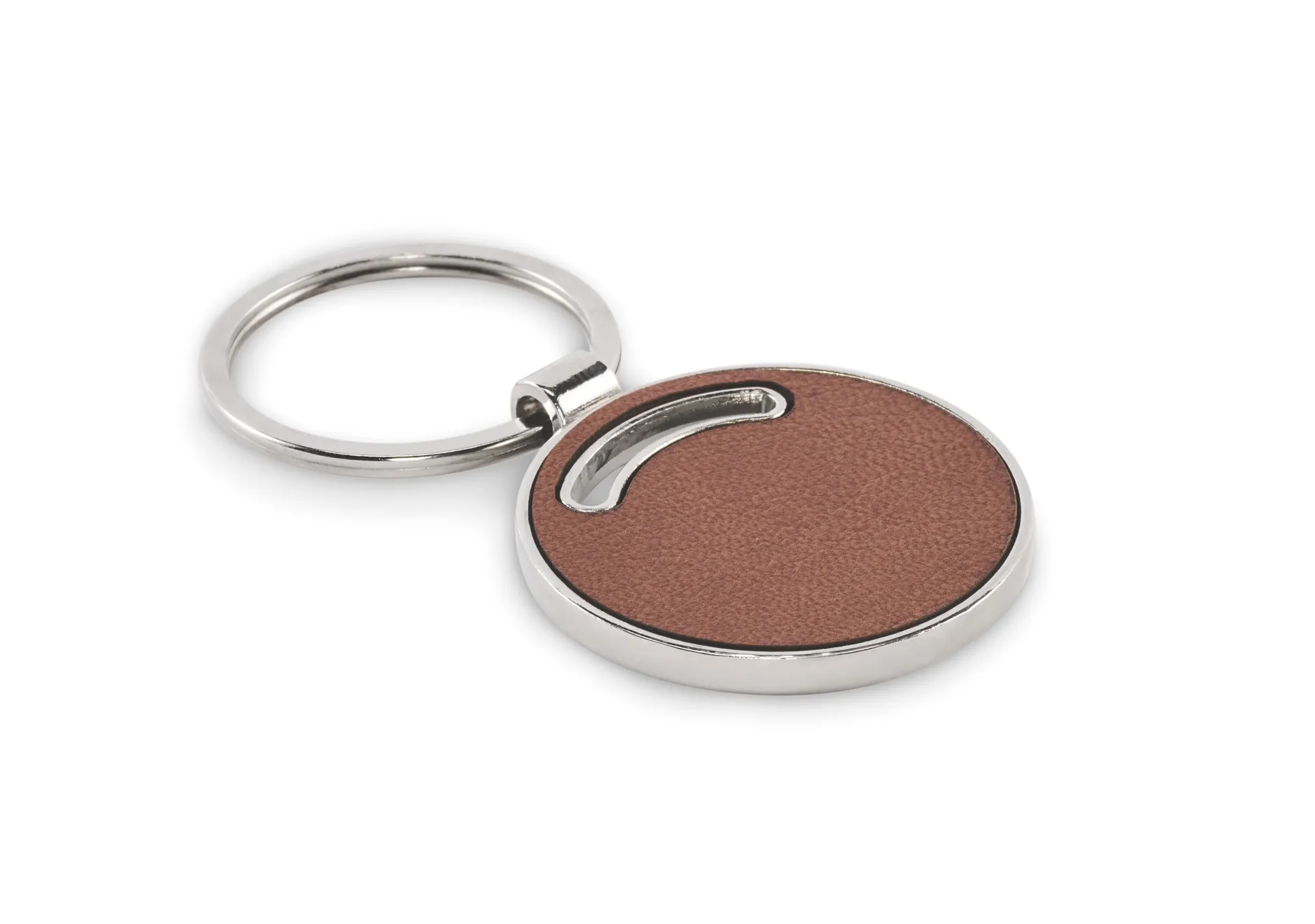 Ronde sleutelhanger Bruin