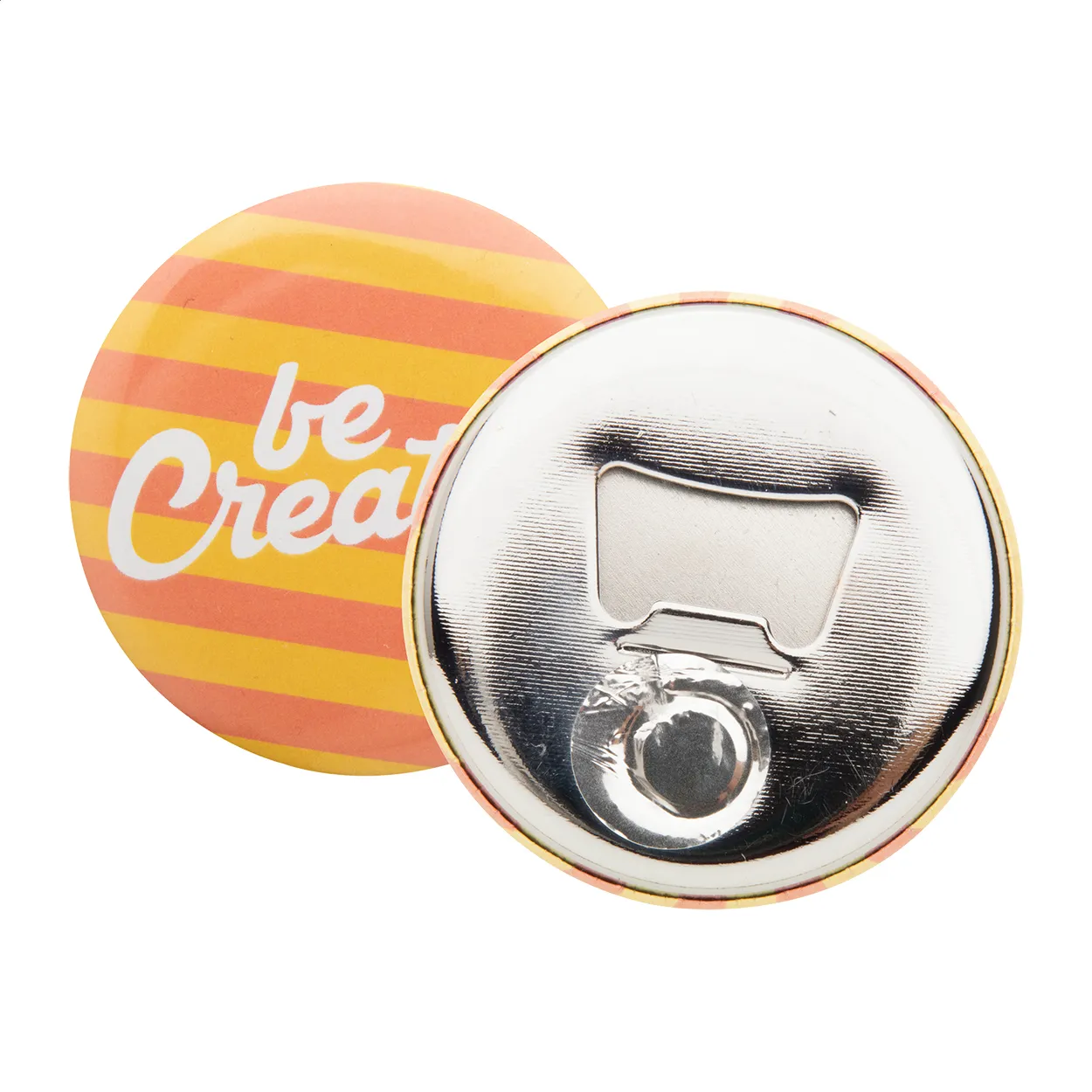 MagBadge Bottle button met pin en flesopener zilver