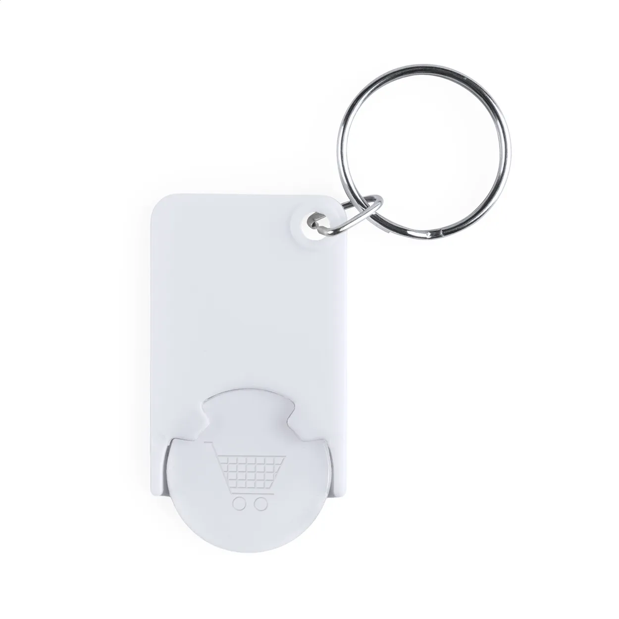 Trolex winkelwagenmunt sleutelhanger wit
