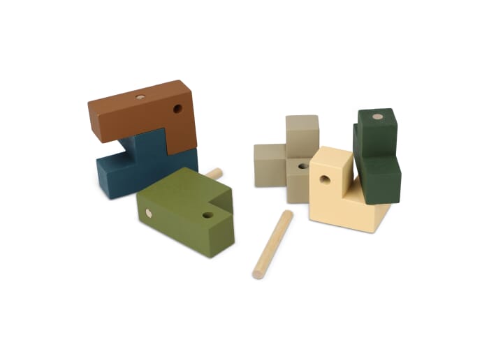 InSideOut FSC Houten Kubus think iq puzzel Fluor assorti