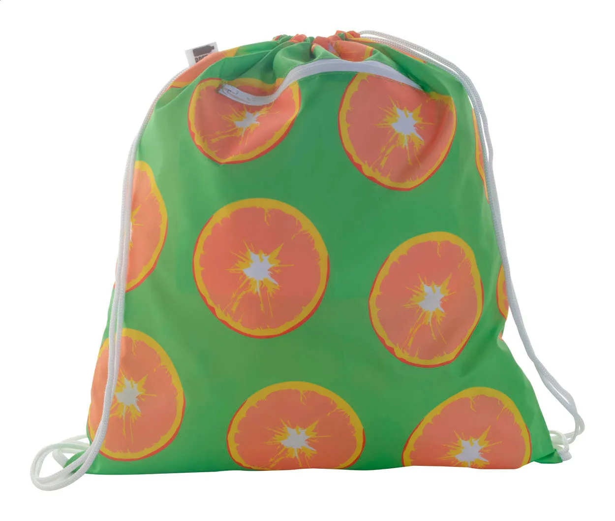 CreaDraw Zip RPET custom made tas met trekkoord wit