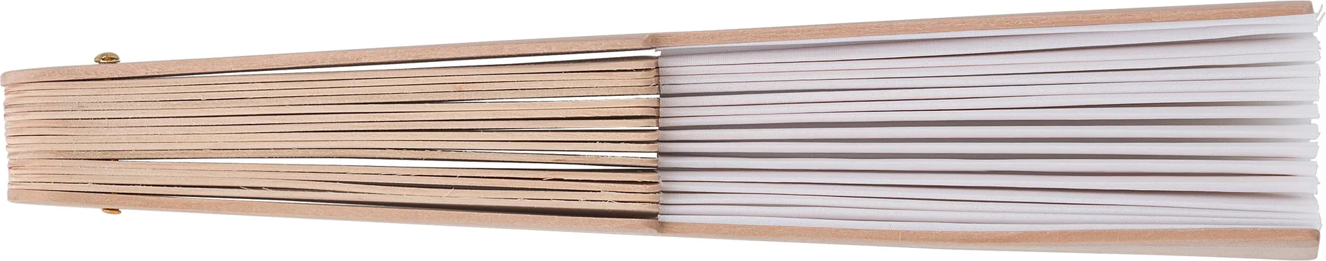 Handwaaier Rosanne | Gerecycled stof | Houten handvat off white