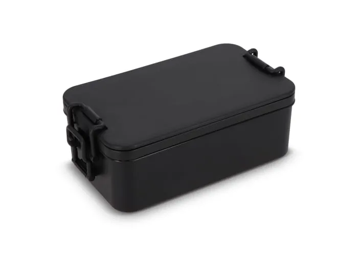 Dubbellaagse Lunchbox met Bestek Zwart